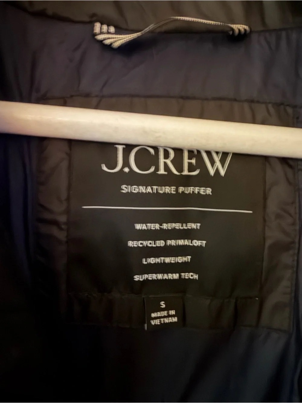 J. Crew Black Long Belted Signature Puffer Coat | Size S | Used-Good condition